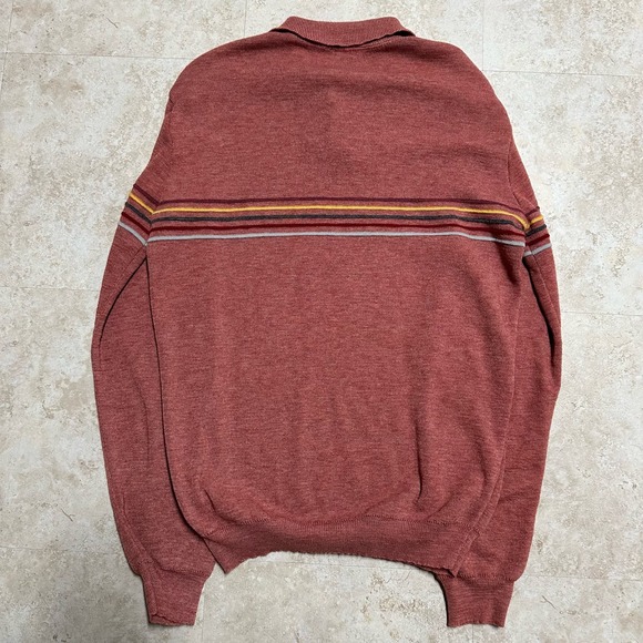 Vintage 70s Dimension by Milford Knit Pullover Polo Sweater - Picture 2 of 3